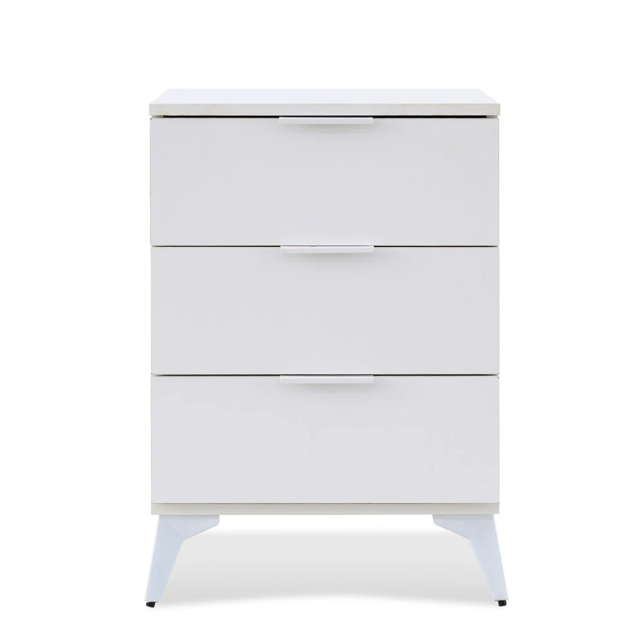 Modern White 3 Drawer Nightstand – MW351