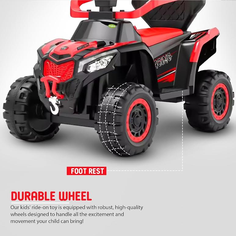 Monster Truck Kids Ride On & Push Toy Red - Image 3