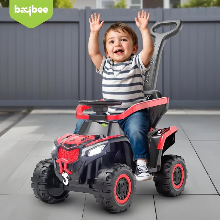 Monster Truck Kids Ride On & Push Toy Red - Image 4