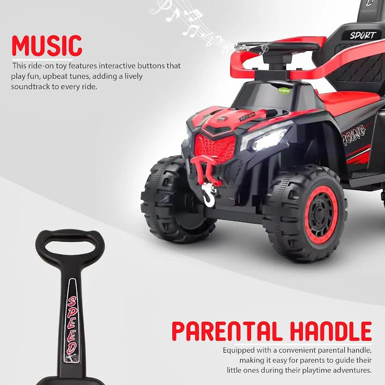 Monster Truck Kids Ride On & Push Toy Red - Image 5
