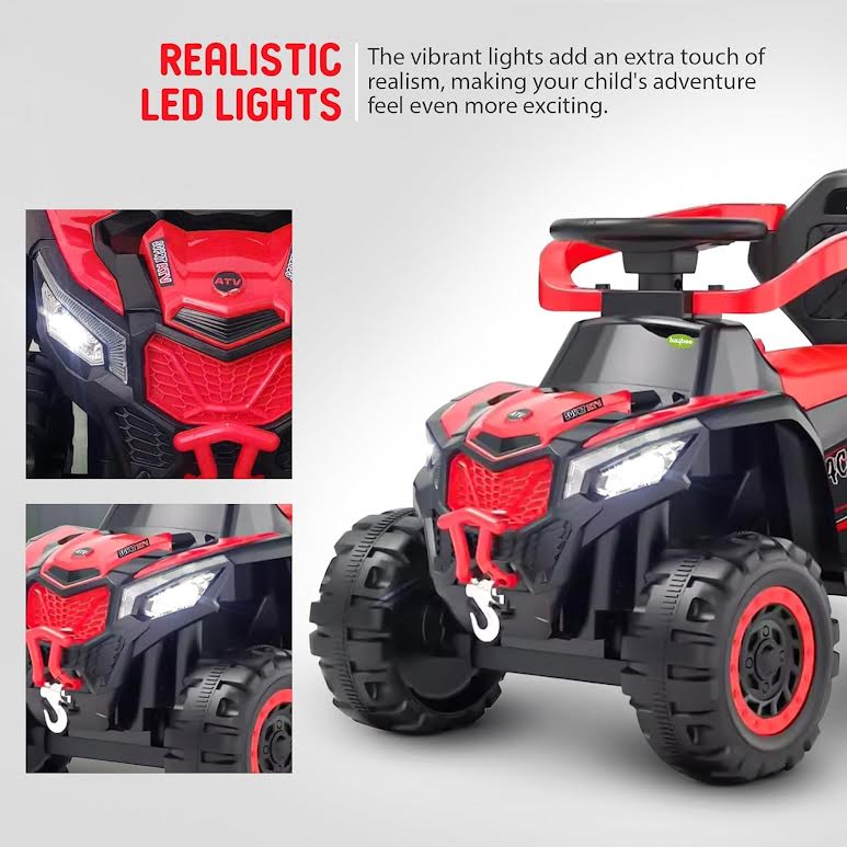 Monster Truck Kids Ride On & Push Toy Red - Image 6