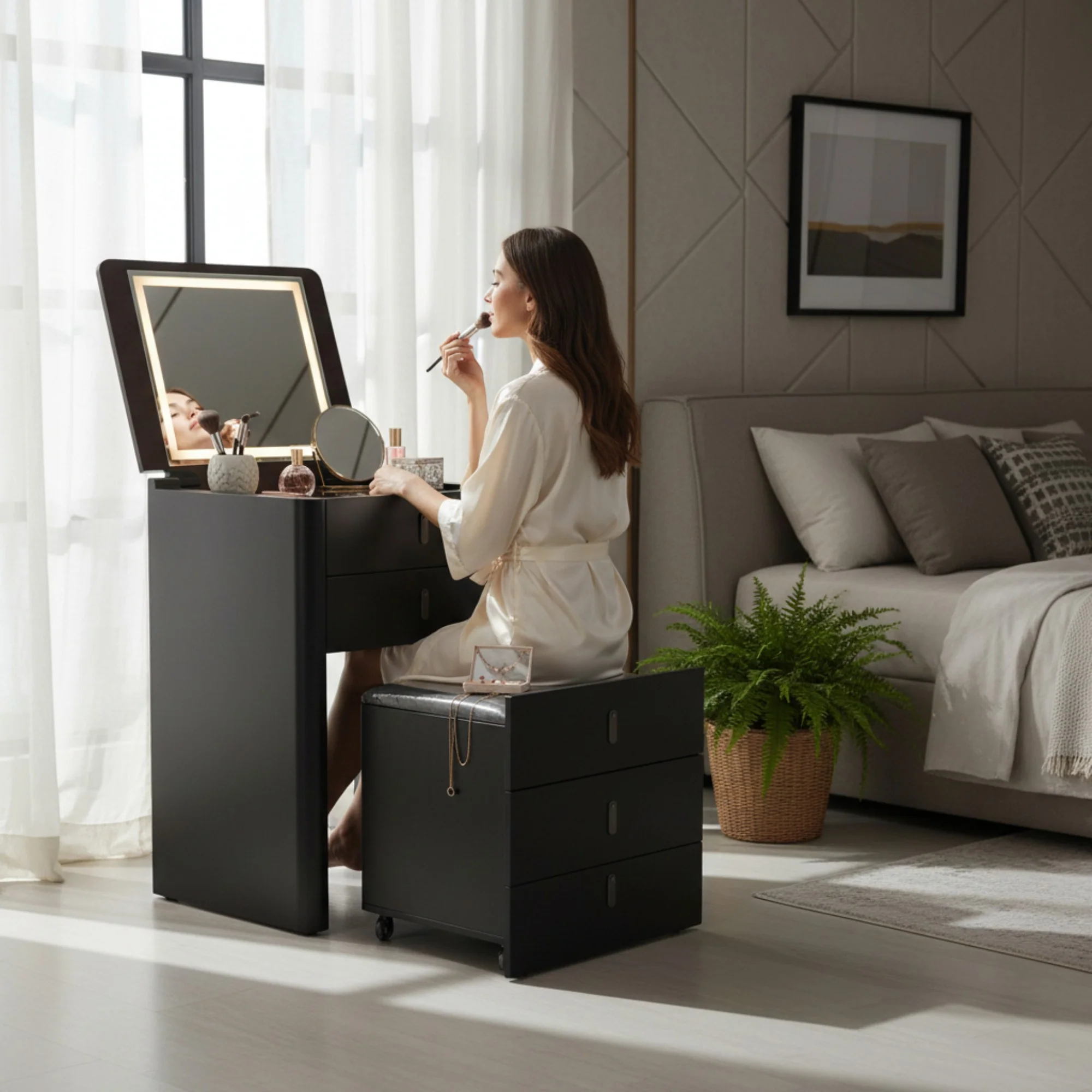 Multipurpose Chest of Drawers/ Dresser with Stool  8536 - Image 6