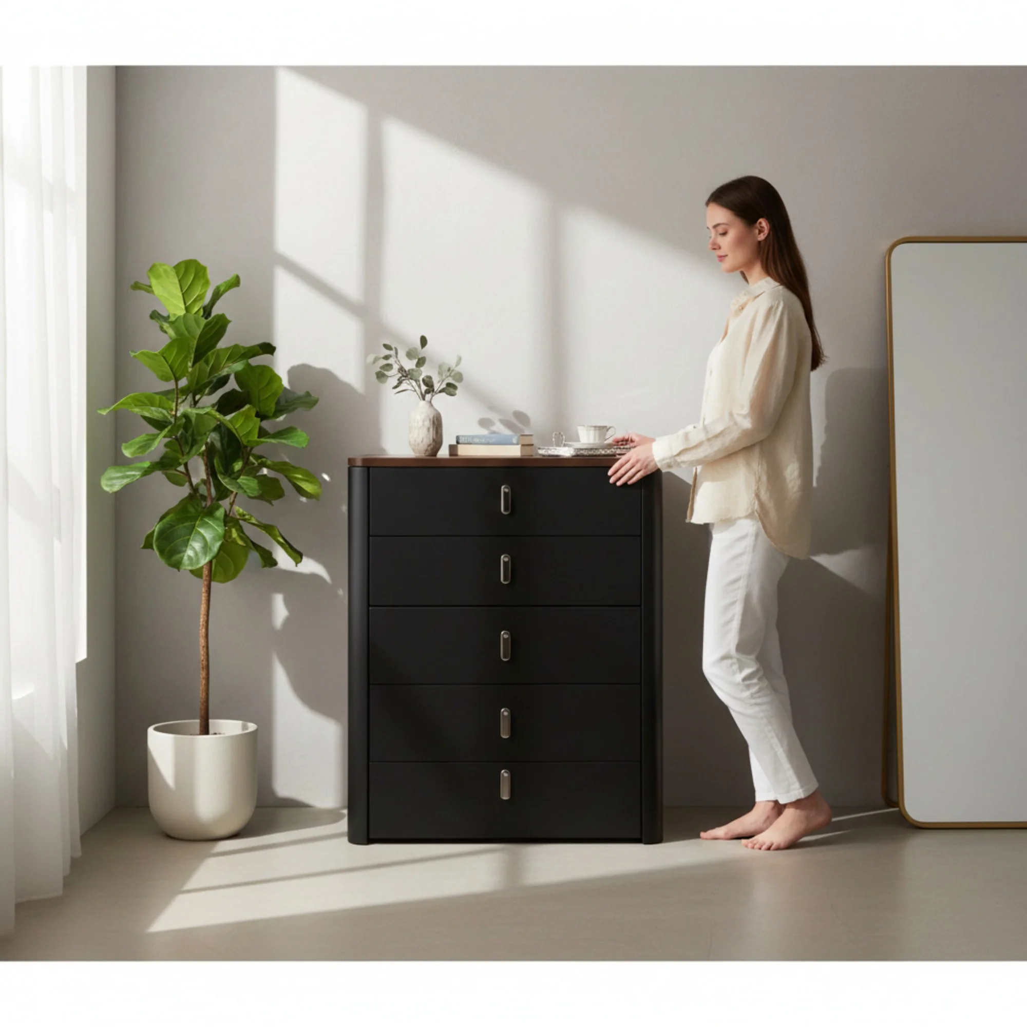 Multipurpose Chest of Drawers/ Dresser with Stool  8536 - Image 8