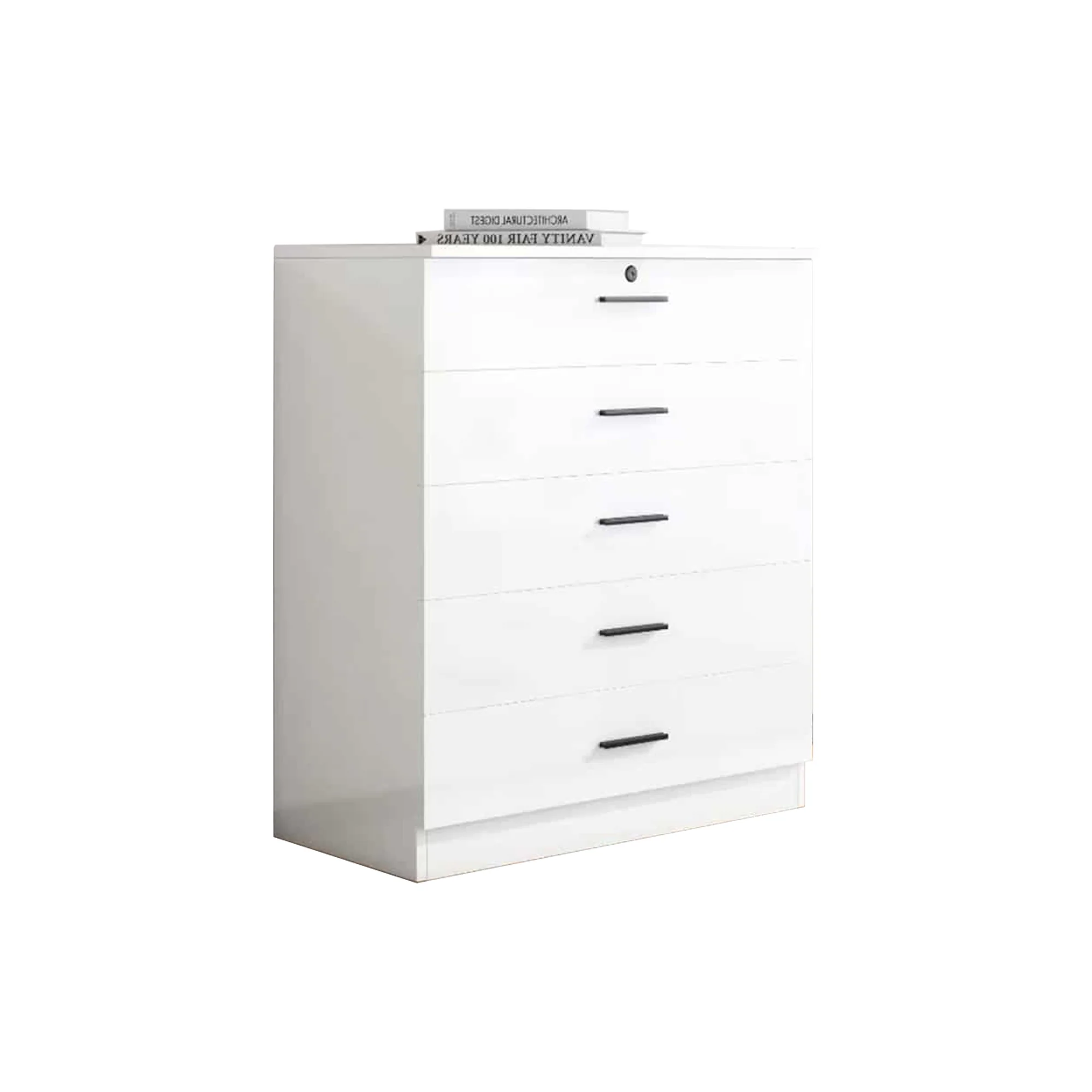 MW5DG High Gloss 5 Drawer Chest Of Drawers - Image 2