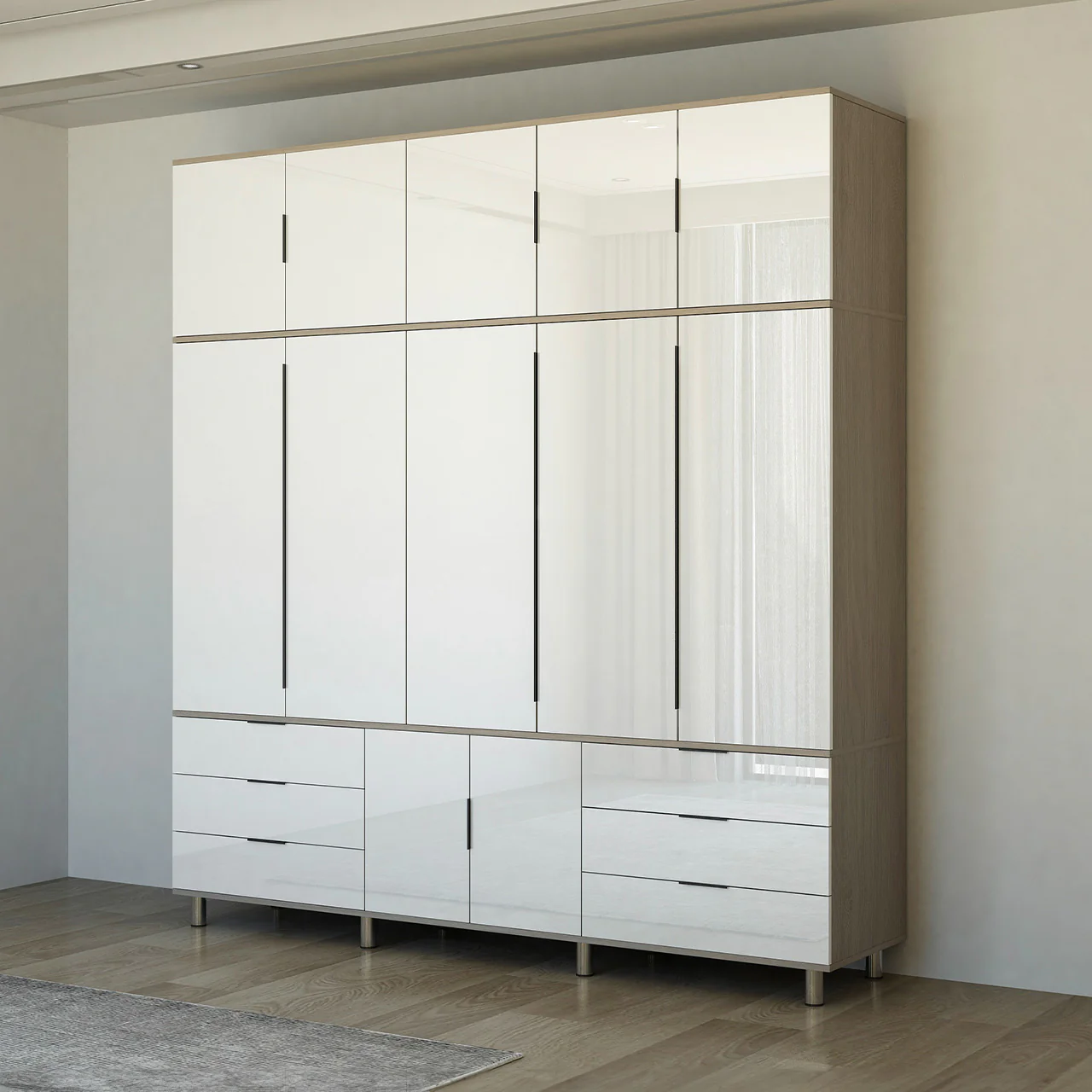 MWBR2425  Wardrobe UK Oak & White - Image 2