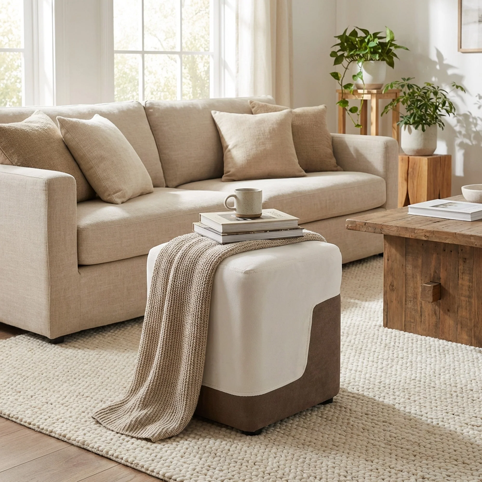 Ottoman Brown & White - Image 3