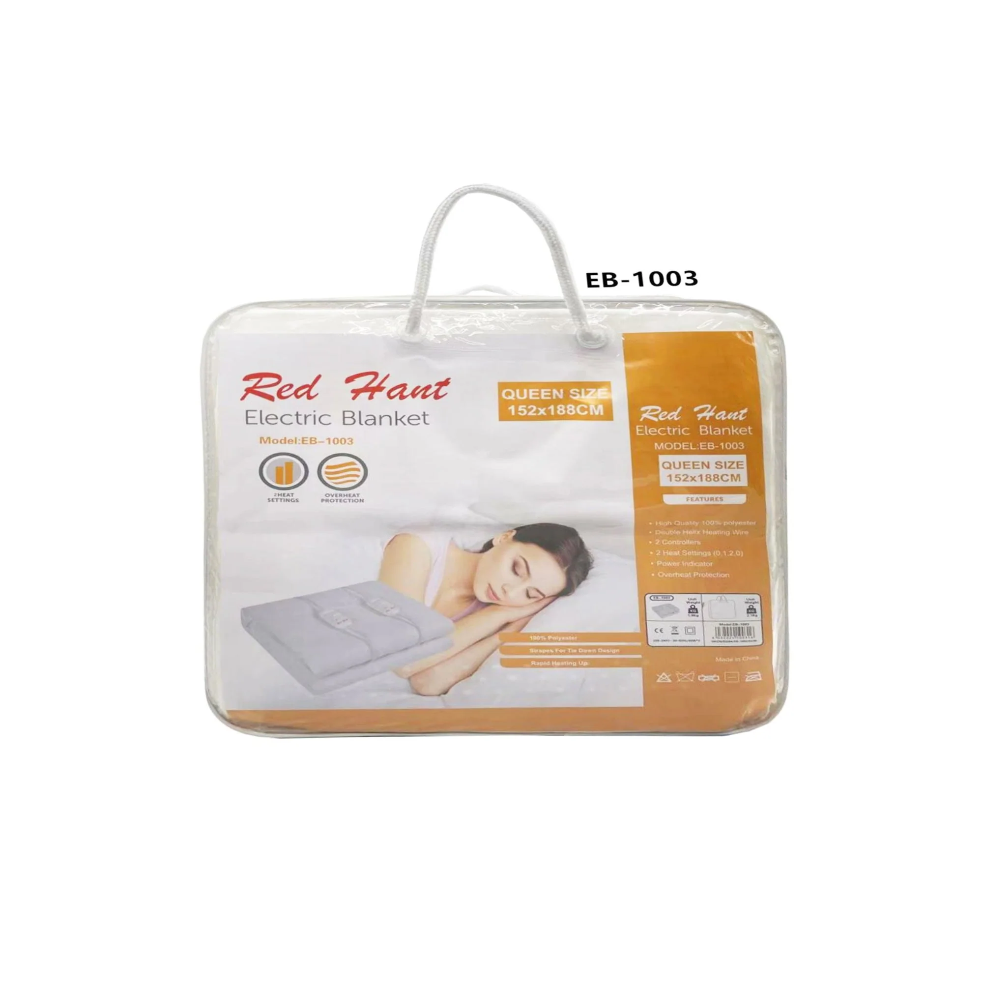 Red Hart 152 x 188cm Queen Electric Blanket White