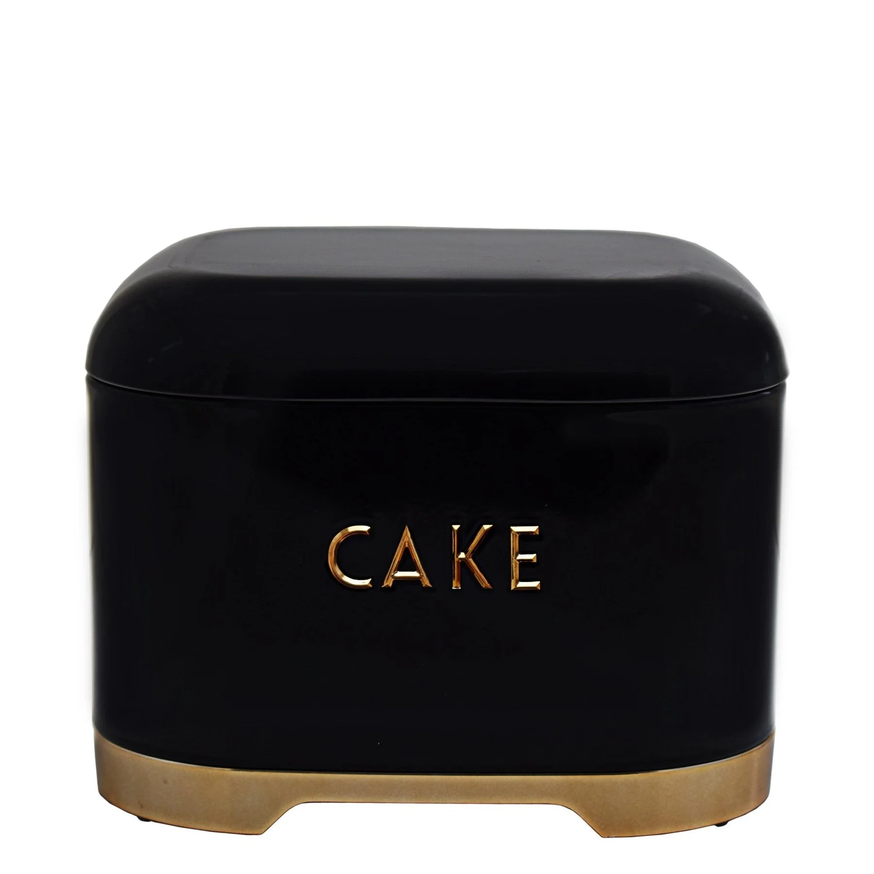 Retro Cake Tin - Black & Rose Gold