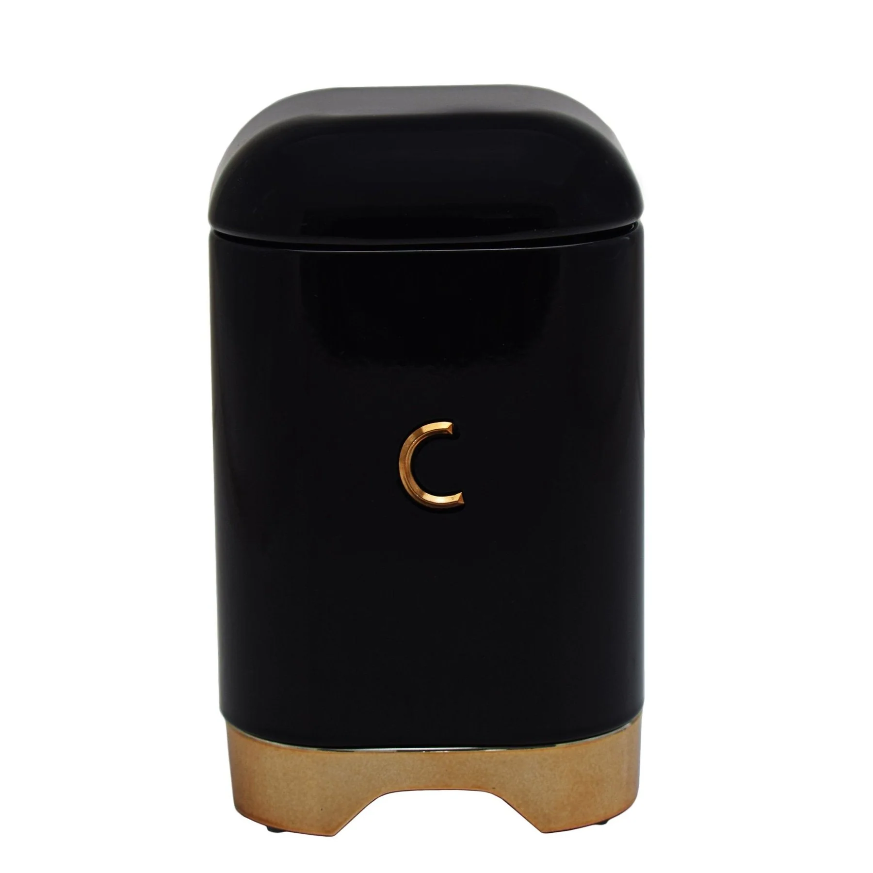 Retro Coffee Tin - Black & Rose Gold