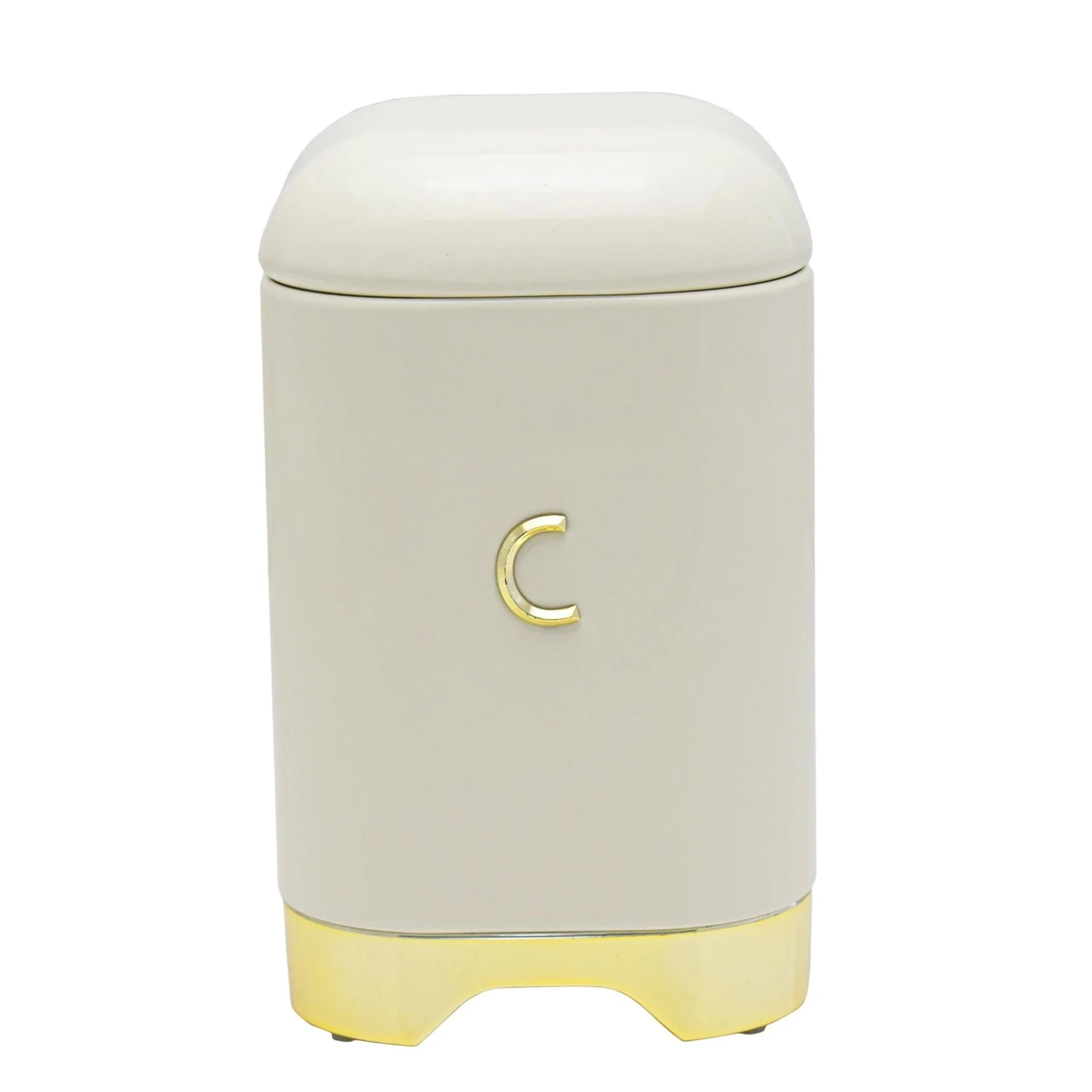 Retro Coffee Tin - Cream & Gold