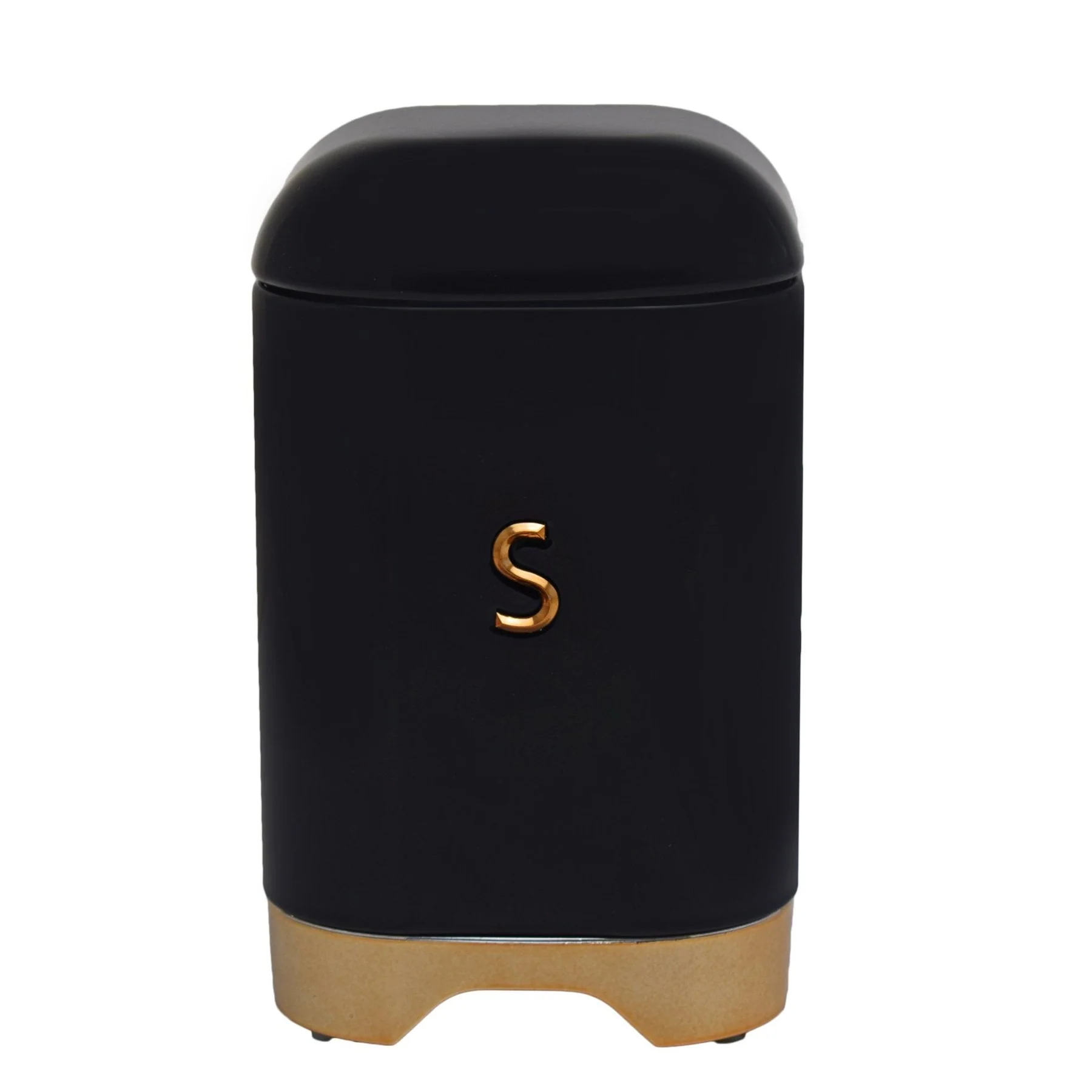 Retro Sugar Tin - Black & Rose Gold