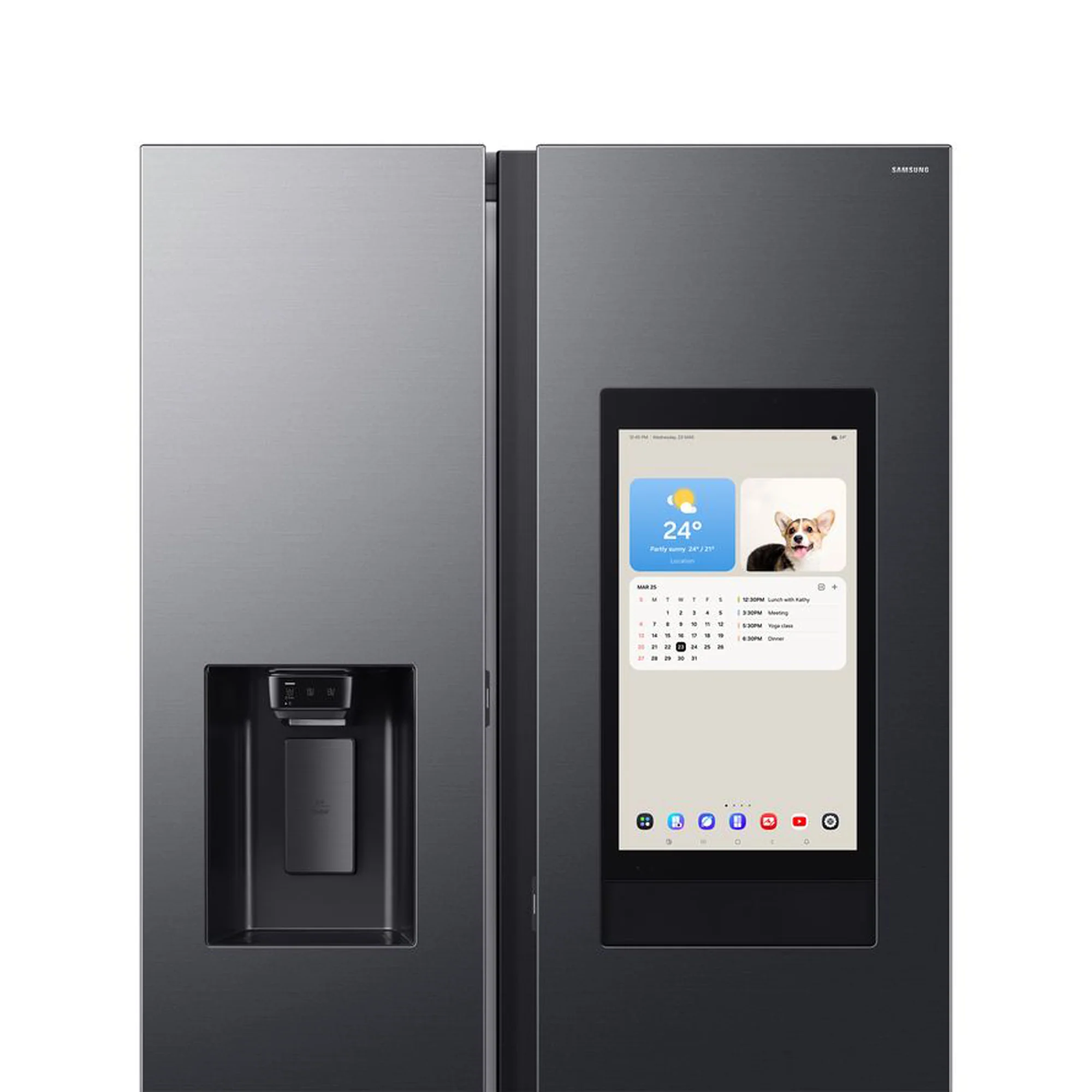 Samsung 594L AI Family Hub Side By Side Fridge with Water Dispenser RS90 - Image 3