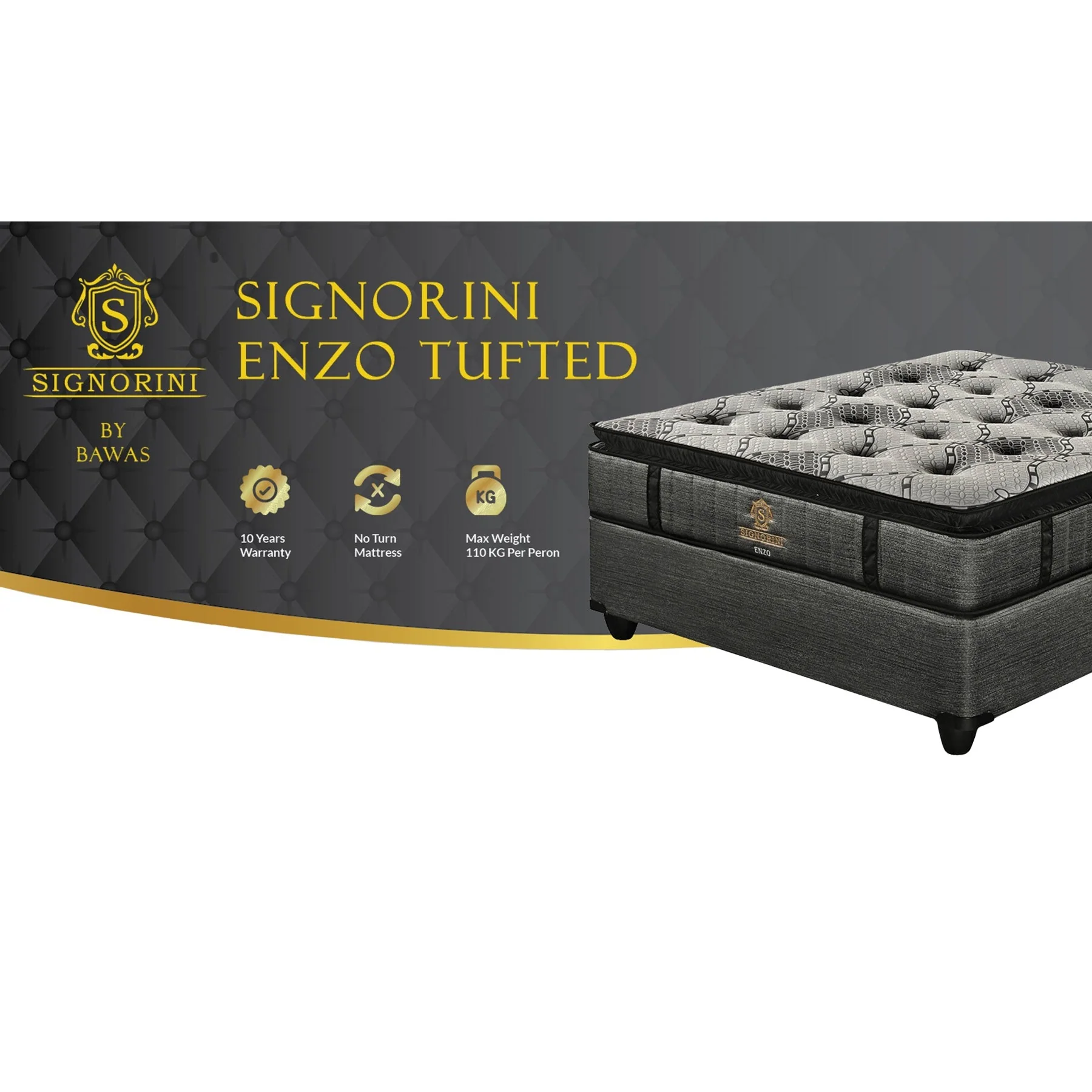 Signorini Enzo Tufted Double Bed - Image 2