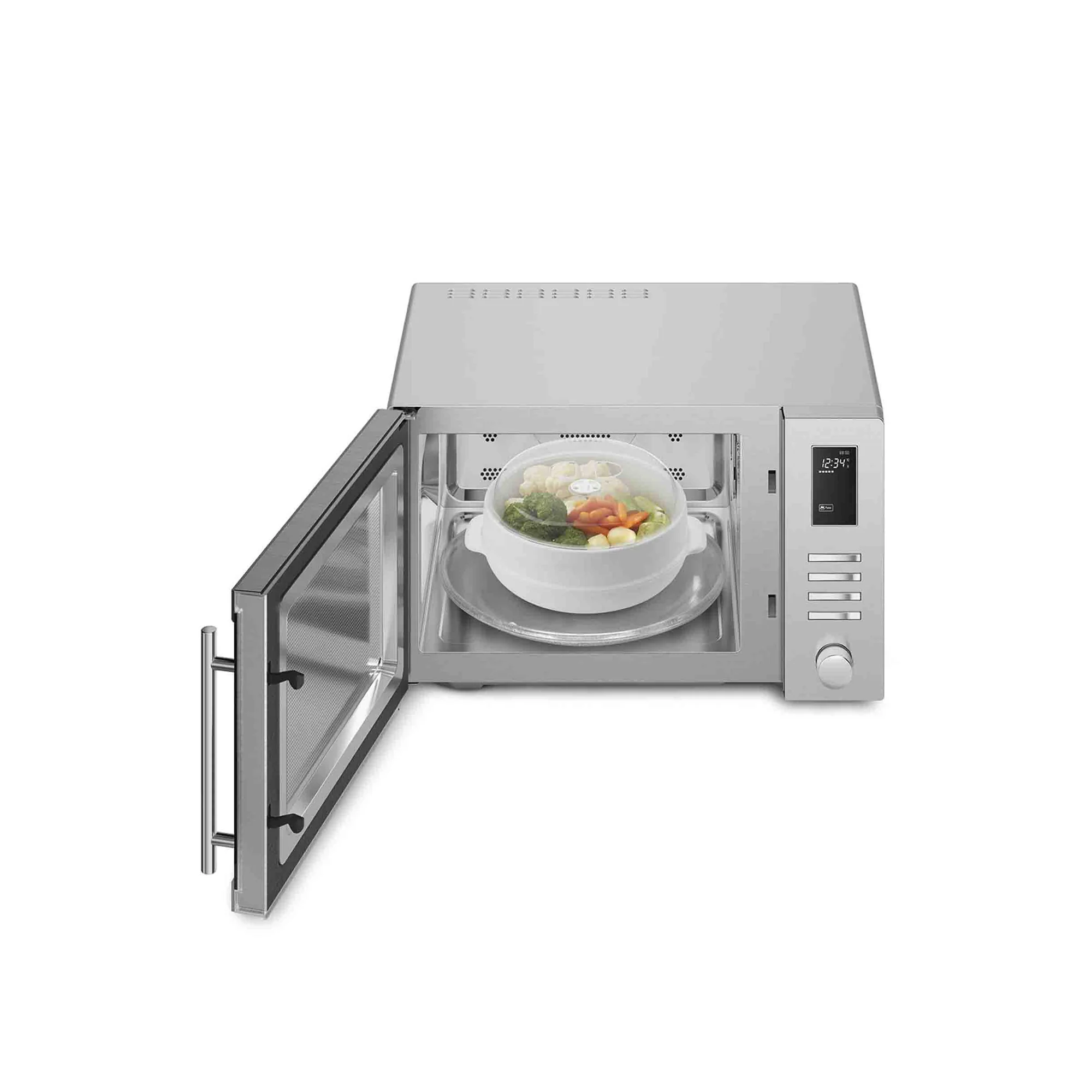 Smeg 34Lt Countertop Combination Microwave Oven - Silver - Image 4