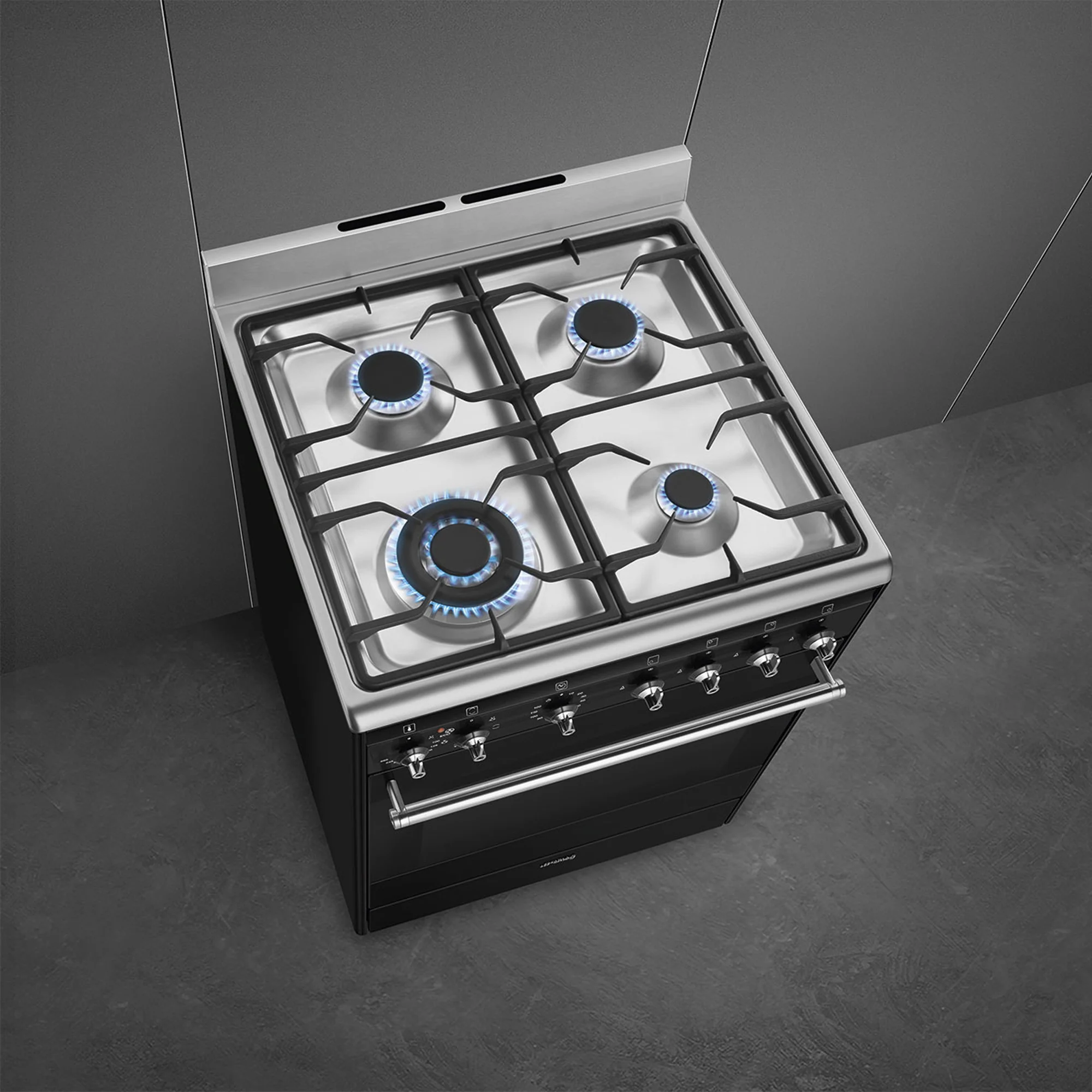 Smeg 60cmx60cm Black Cooker With Gas Hob - SSA60MBL2 - Image 6