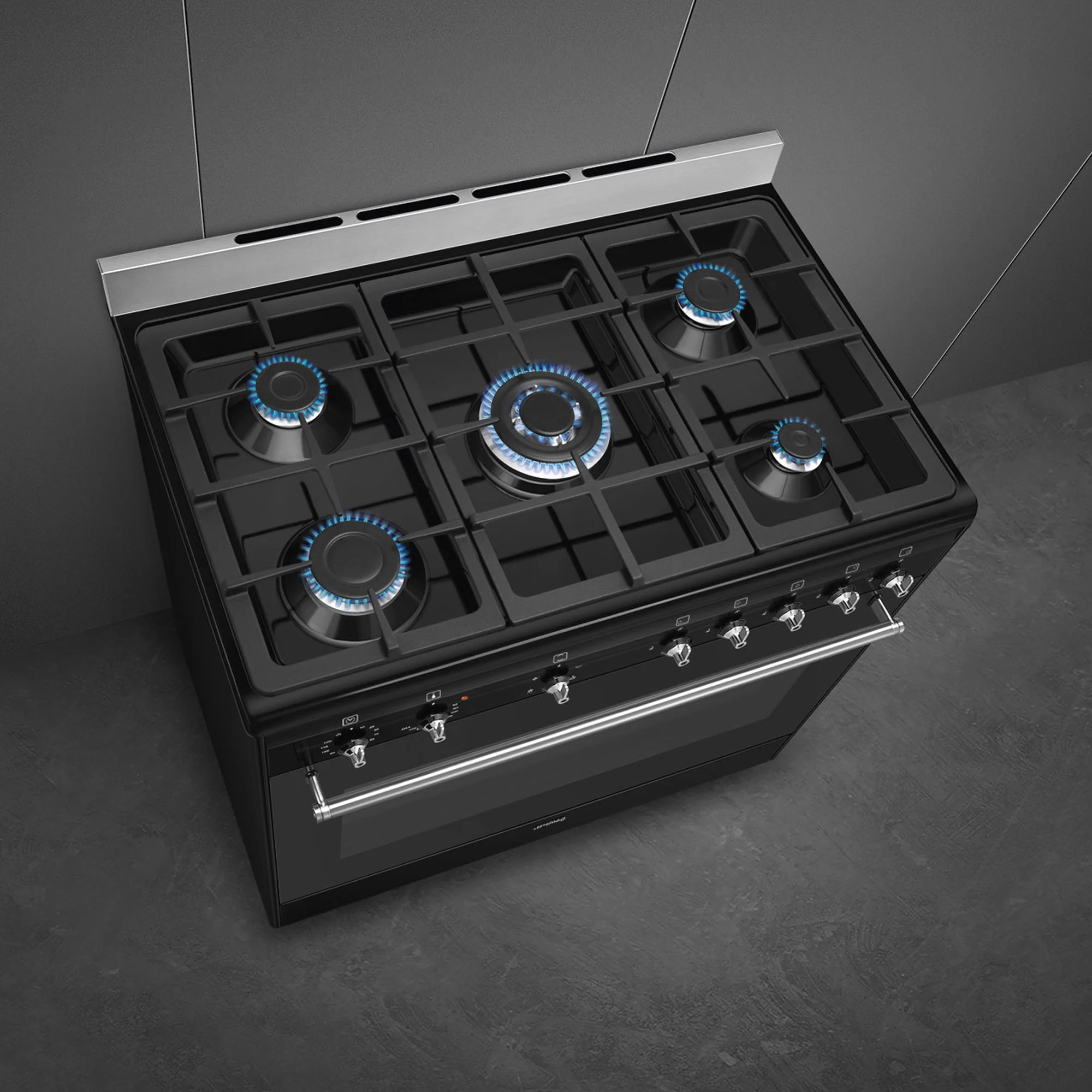 Smeg 90cm Black Cooker With Gas Hob - SSA91GGBL2 - Image 6