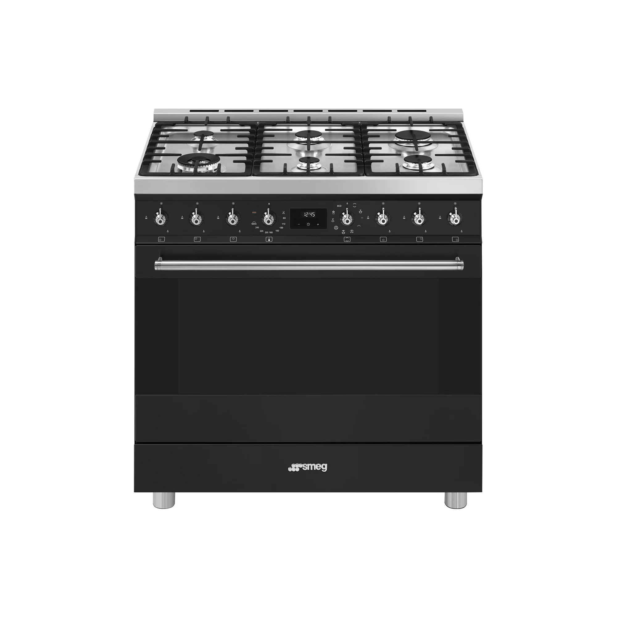 Smeg 90cm Matte Black Cooker with Gas Hob - C9MAMBSSA2