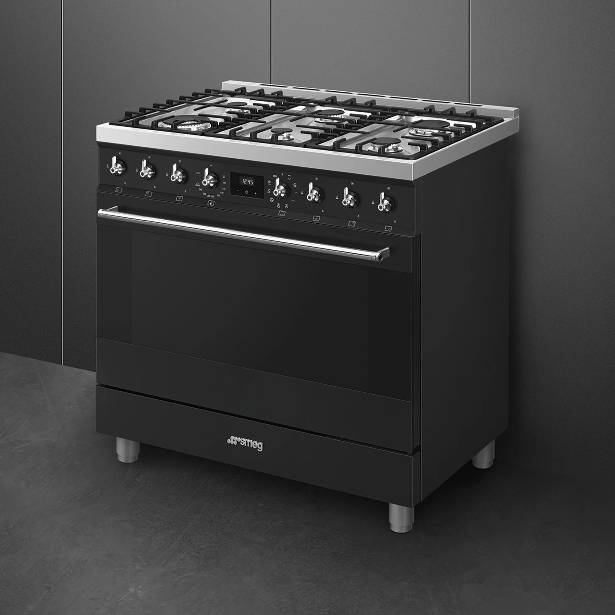 Smeg 90cm Matte Black Cooker with Gas Hob - C9MAMBSSA2 - Image 2