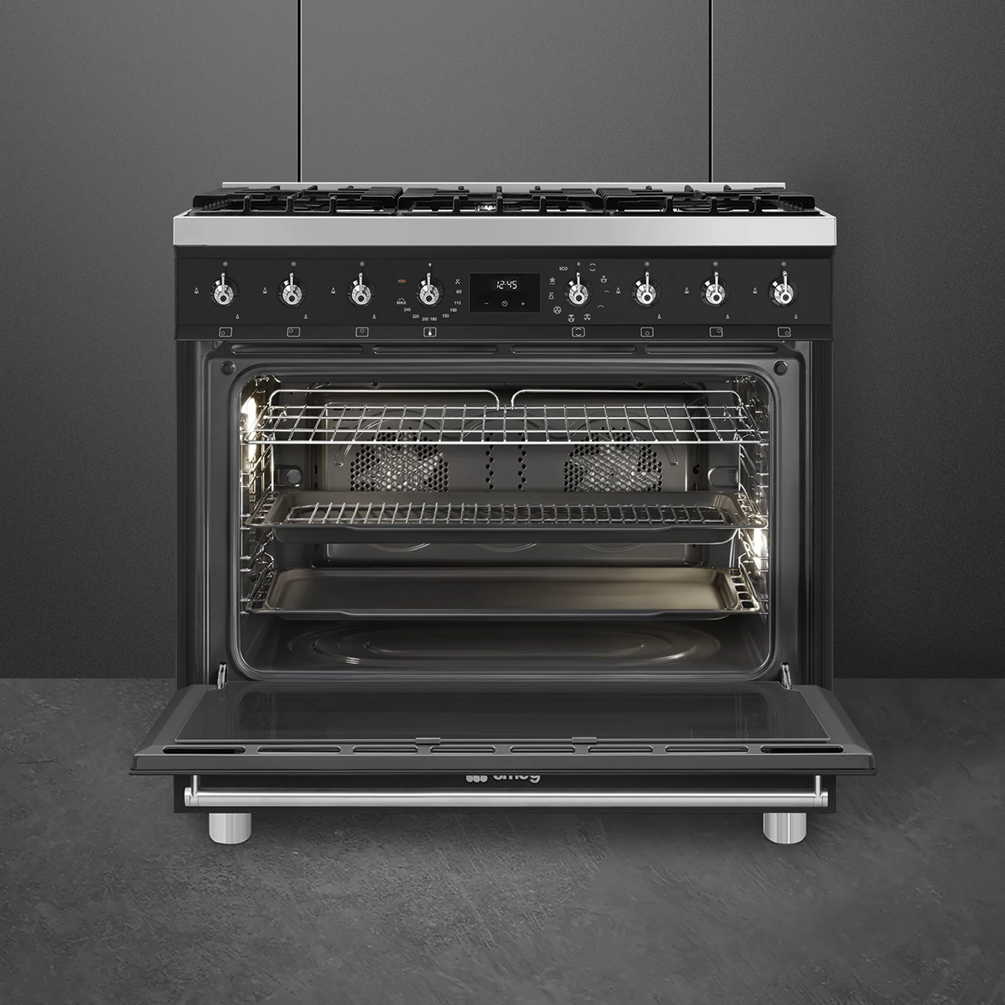 Smeg 90cm Matte Black Cooker with Gas Hob - C9MAMBSSA2 - Image 6