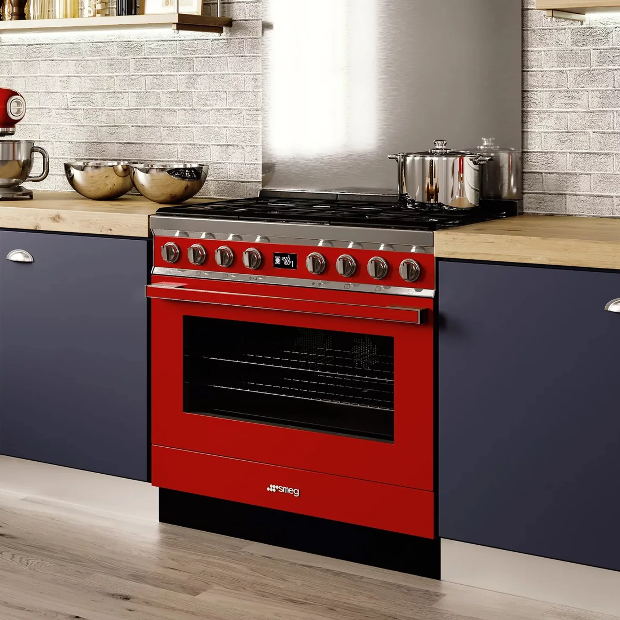 Smeg 90cm Red Cooker - CPF9GPR - Image 3