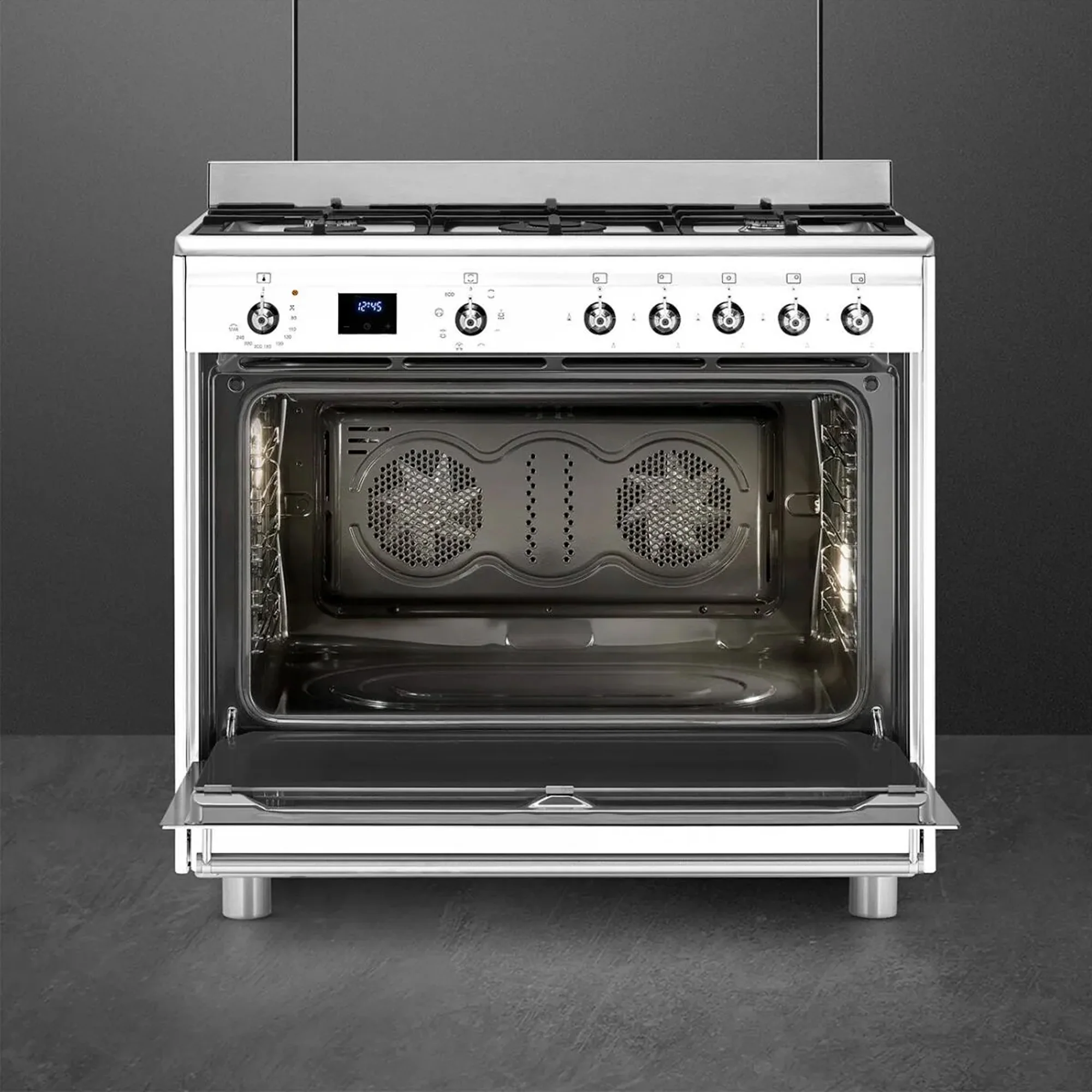 Smeg 90cm White Cooker With Gas Hob - SSA91MAWH2 - Image 4