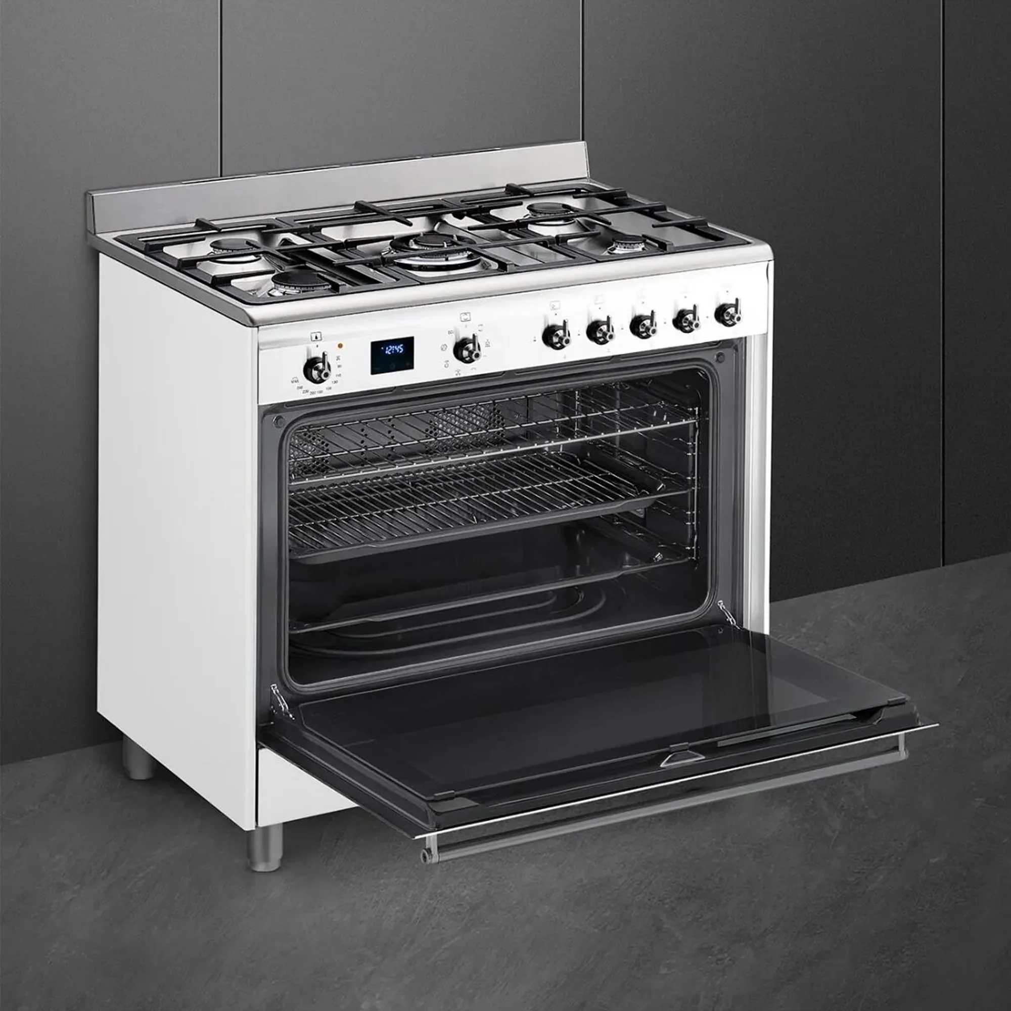 Smeg 90cm White Cooker With Gas Hob - SSA91MAWH2 - Image 5