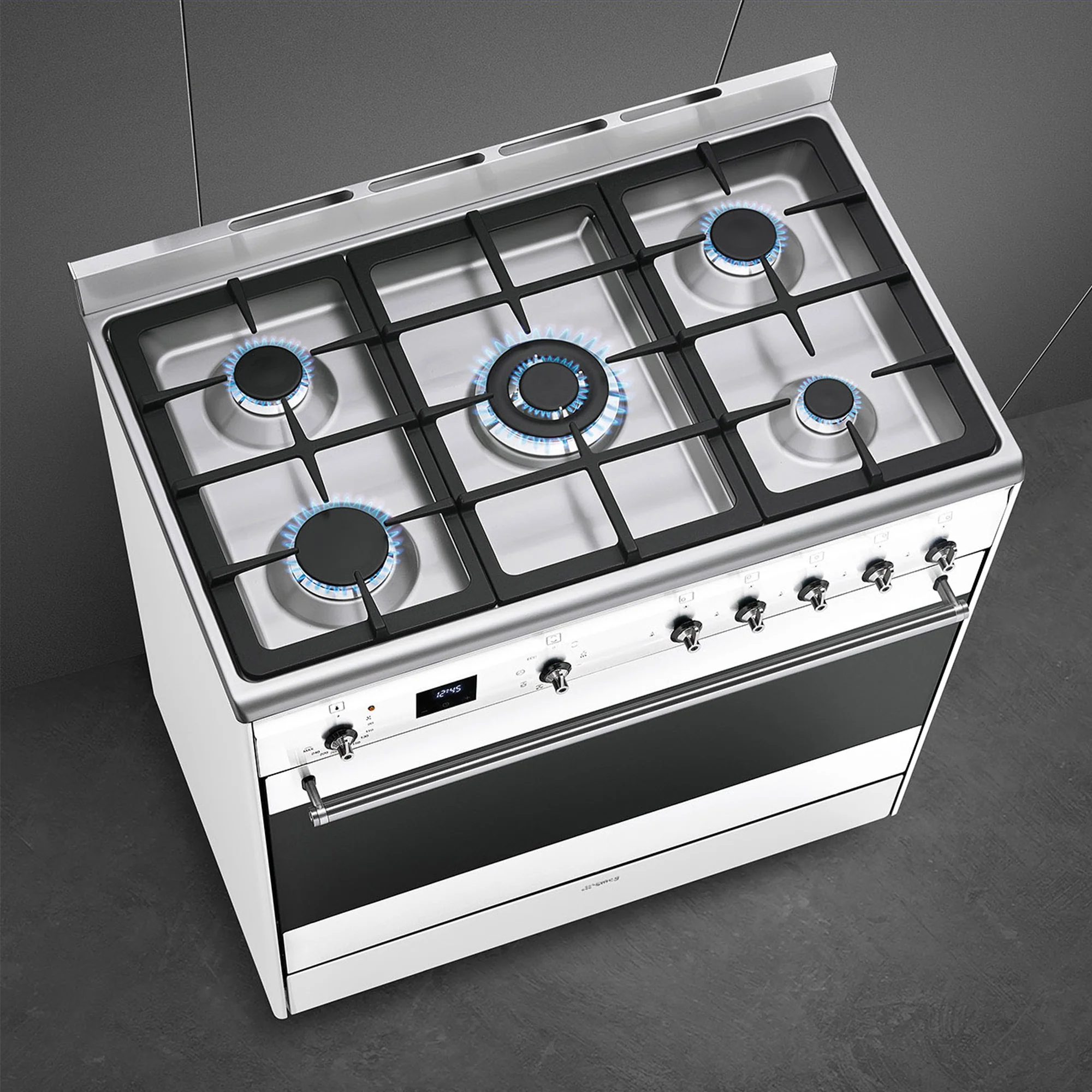 Smeg 90cm White Cooker With Gas Hob - SSA91MAWH2 - Image 6