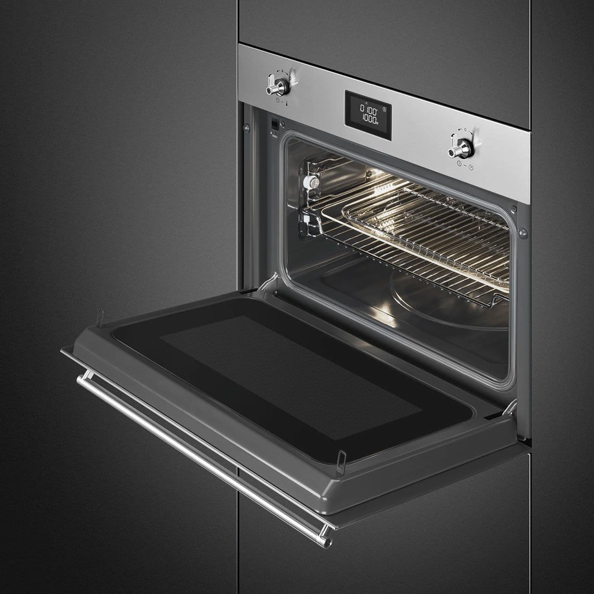 Smeg Built-In Compact Combination Microwave Oven - Silver - Image 4