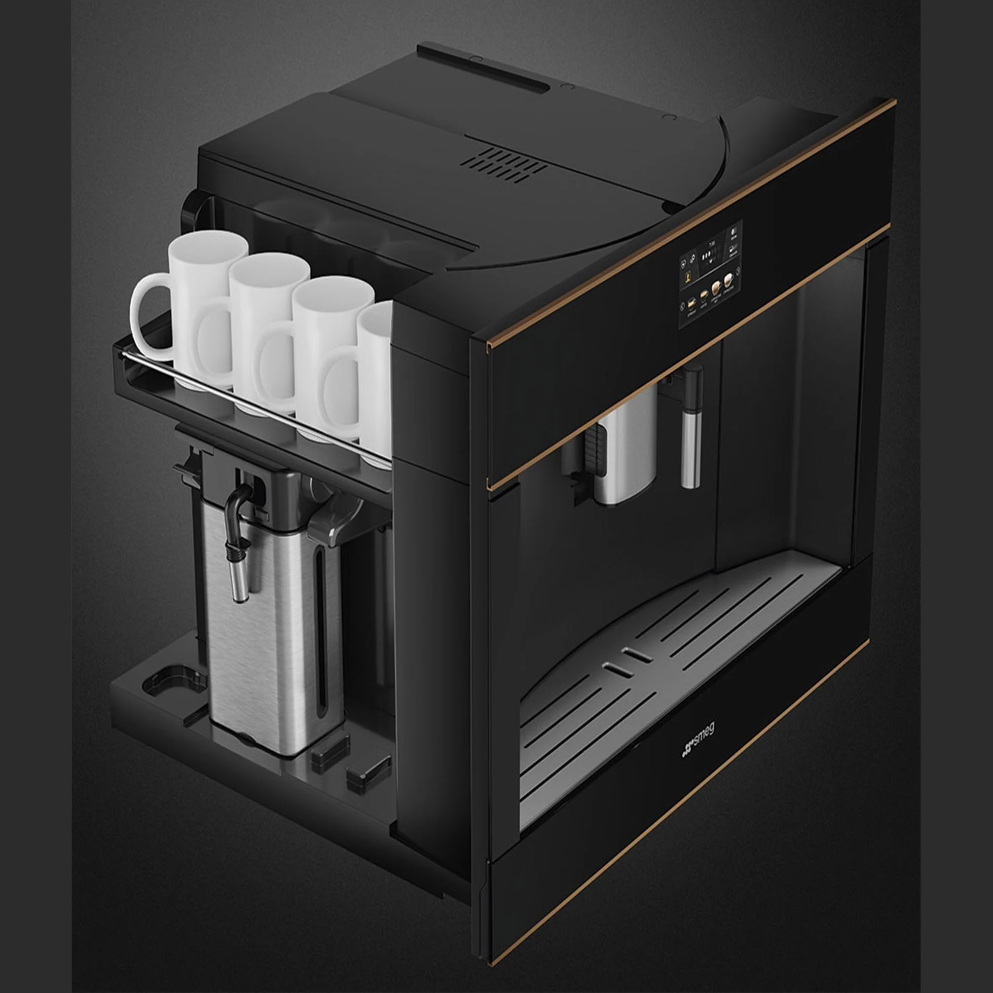 Smeg Dolce Stil Novo Compact Coffee Machine - Black - Image 3