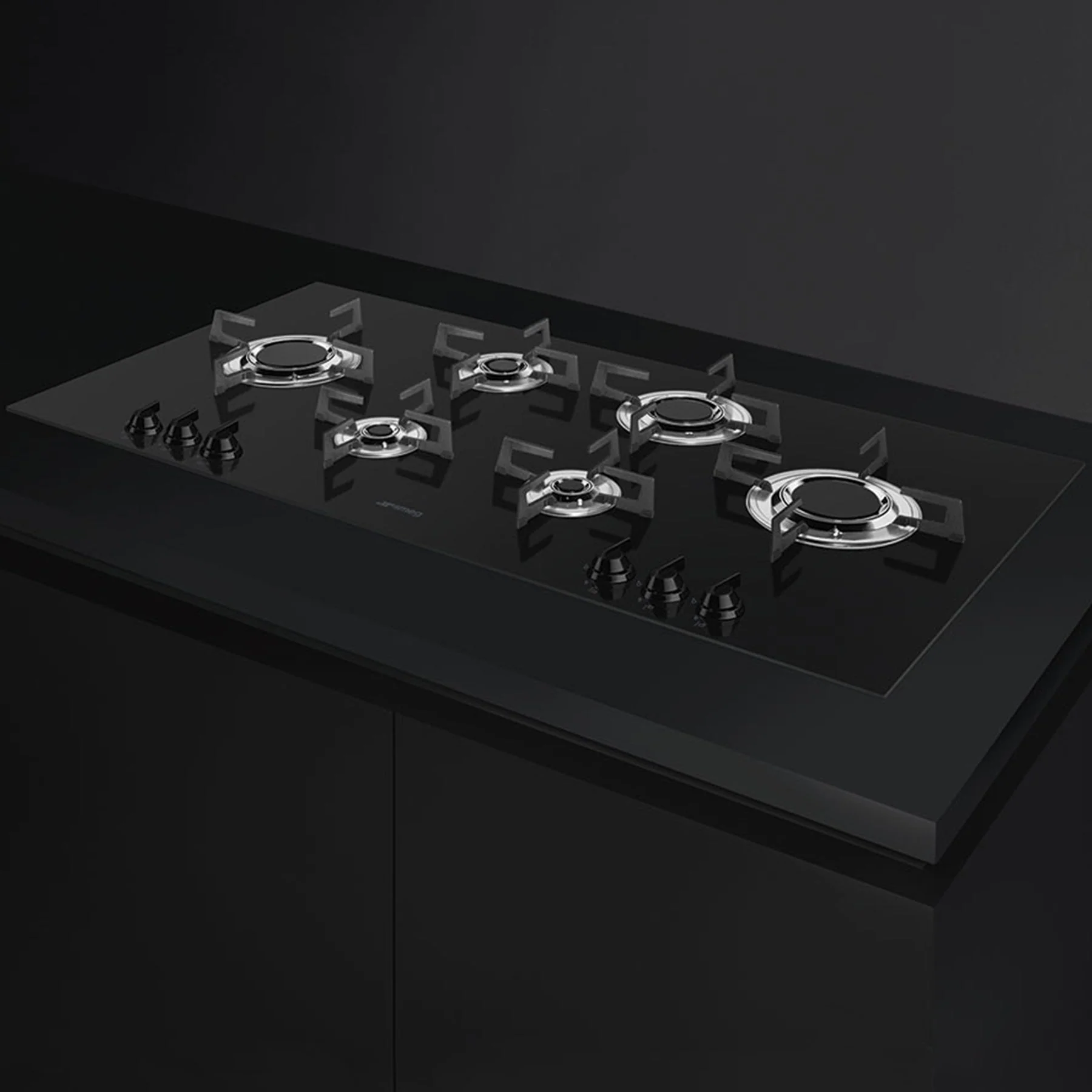 Smeg Dolce Stil Novo Laminar Flame Gas Hob - Black - Image 2