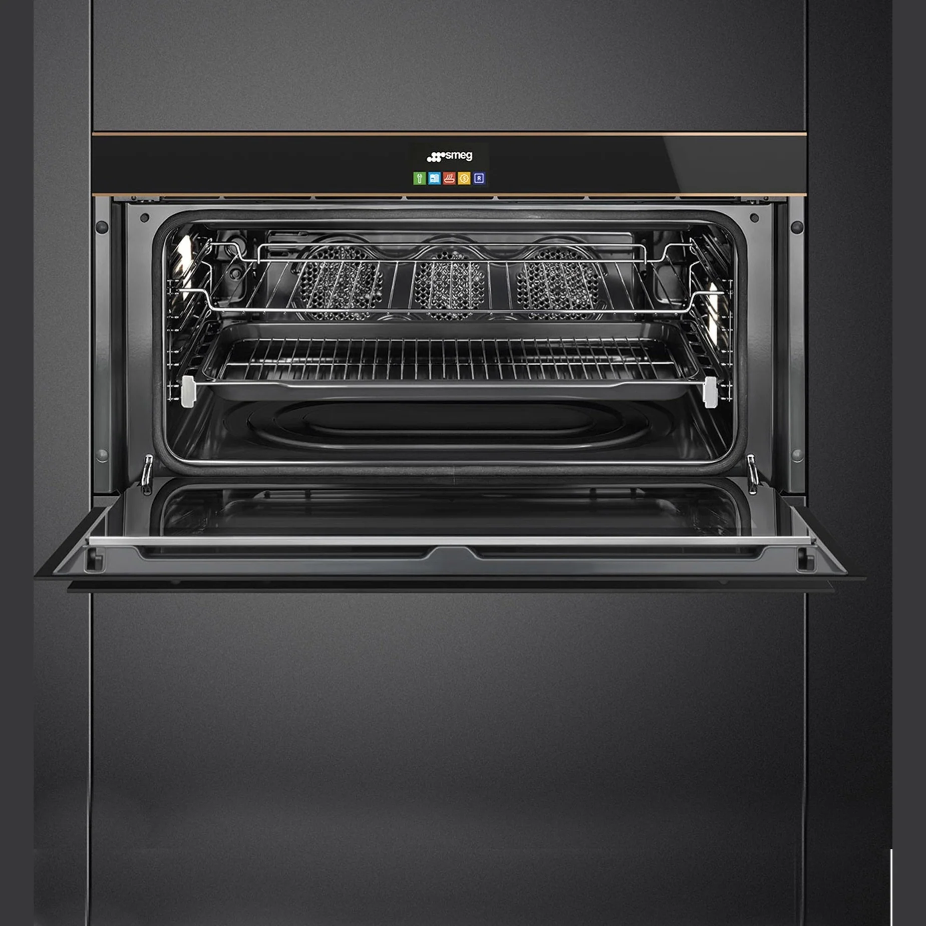Smeg Dolce Stil Novo Pyrolytic Self Cleaning Oven - Black - Image 4