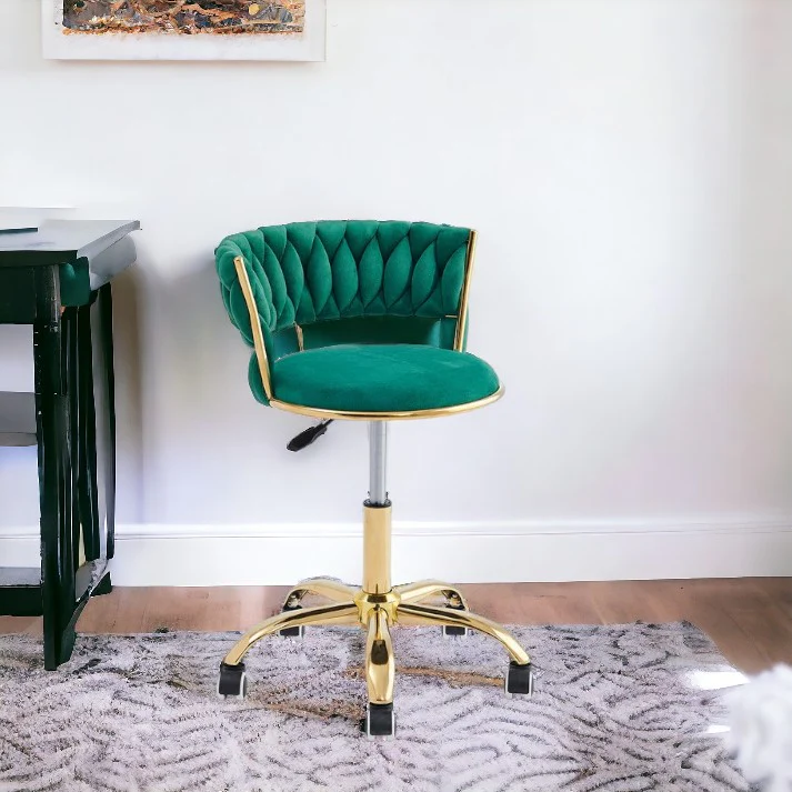 Stylish Gold Frame Bar Chair With Wheels – Available In 3 Colours MWCG05C - Image 2