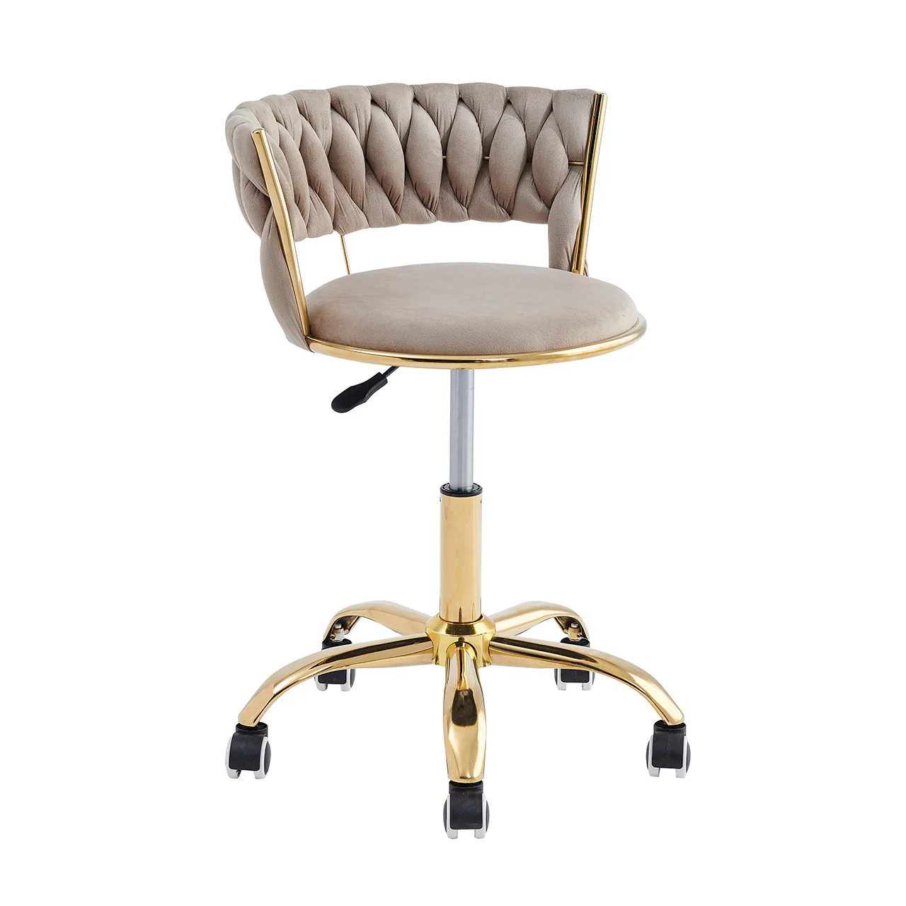 Stylish Gold Frame Bar Chair With Wheels – Available In 3 Colours MWCG05C - Image 4