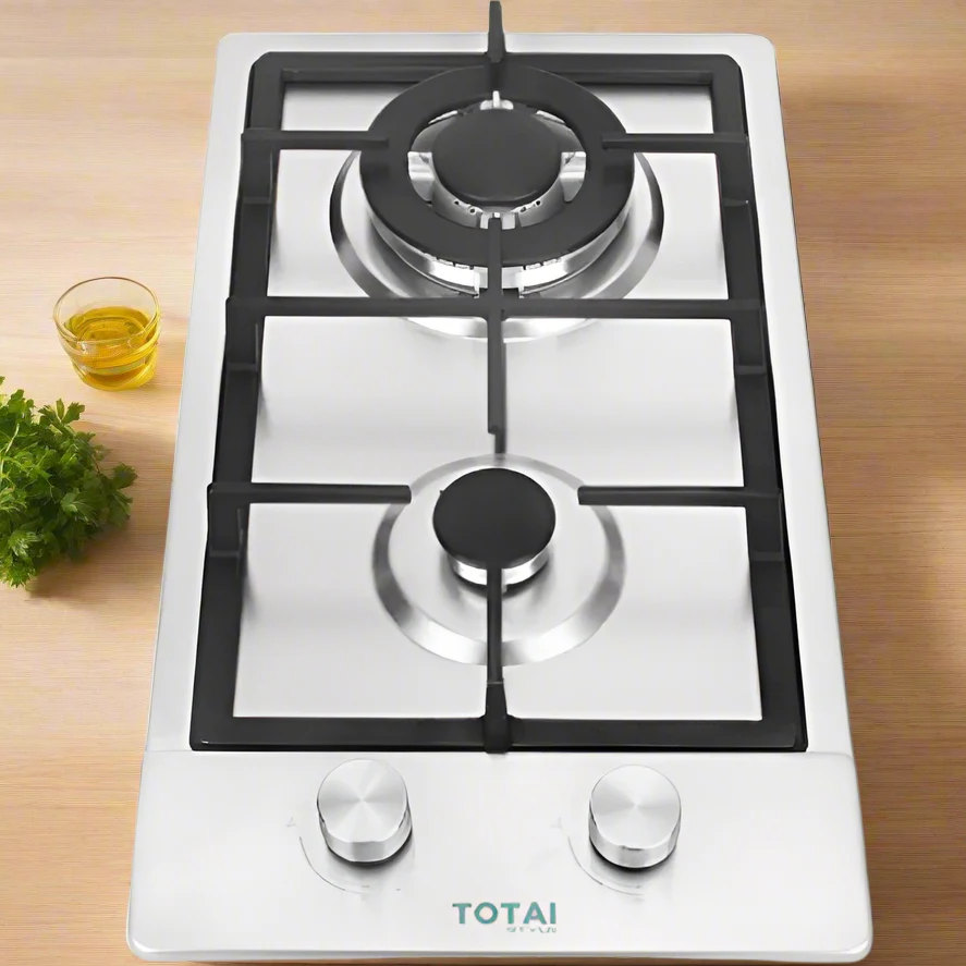 Totai Style 2 Burner Stainless Steel Gas Hob - 03/TS2BNR-SS - Image 2