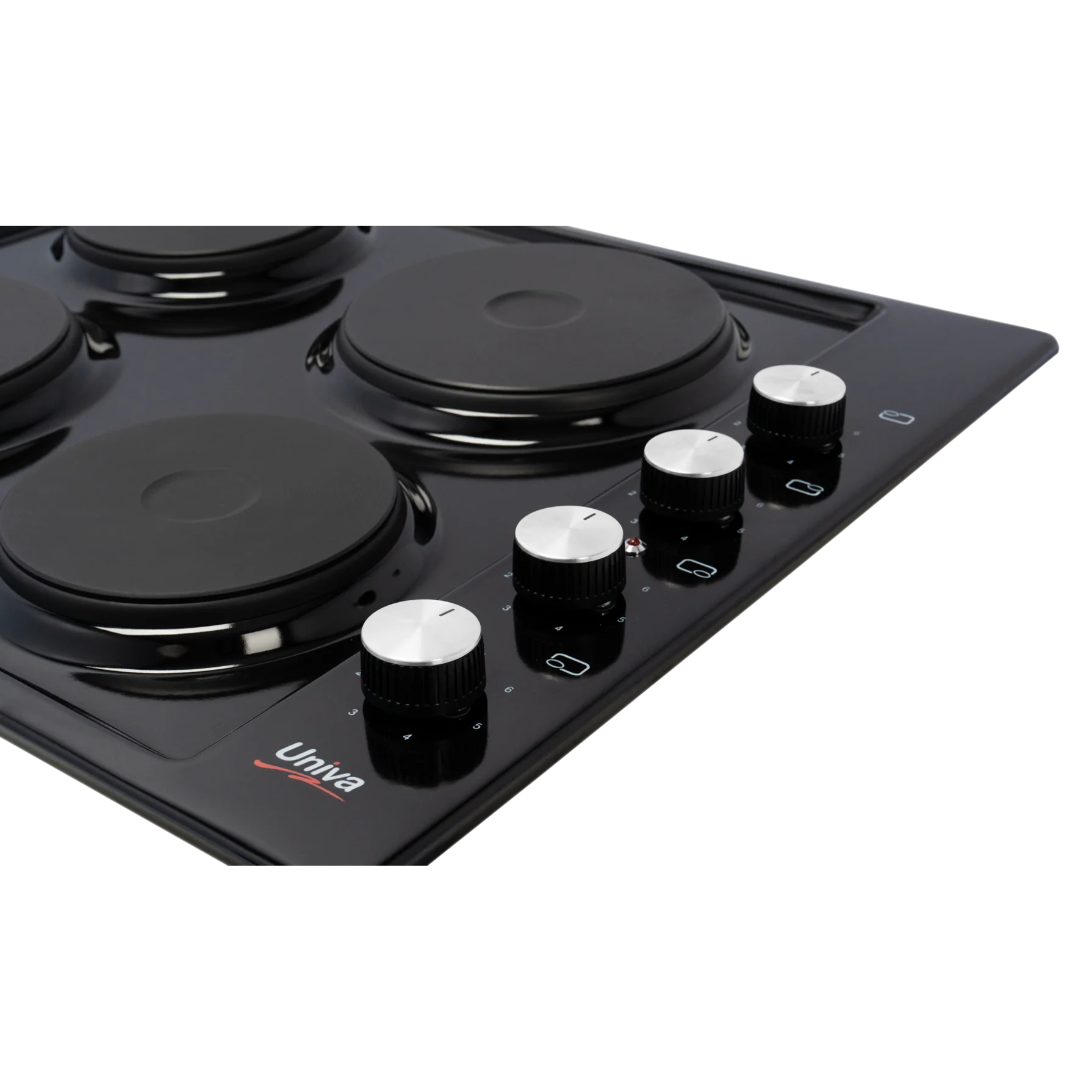 Univa 4 Plate Solid Hob Black U156B - Image 2