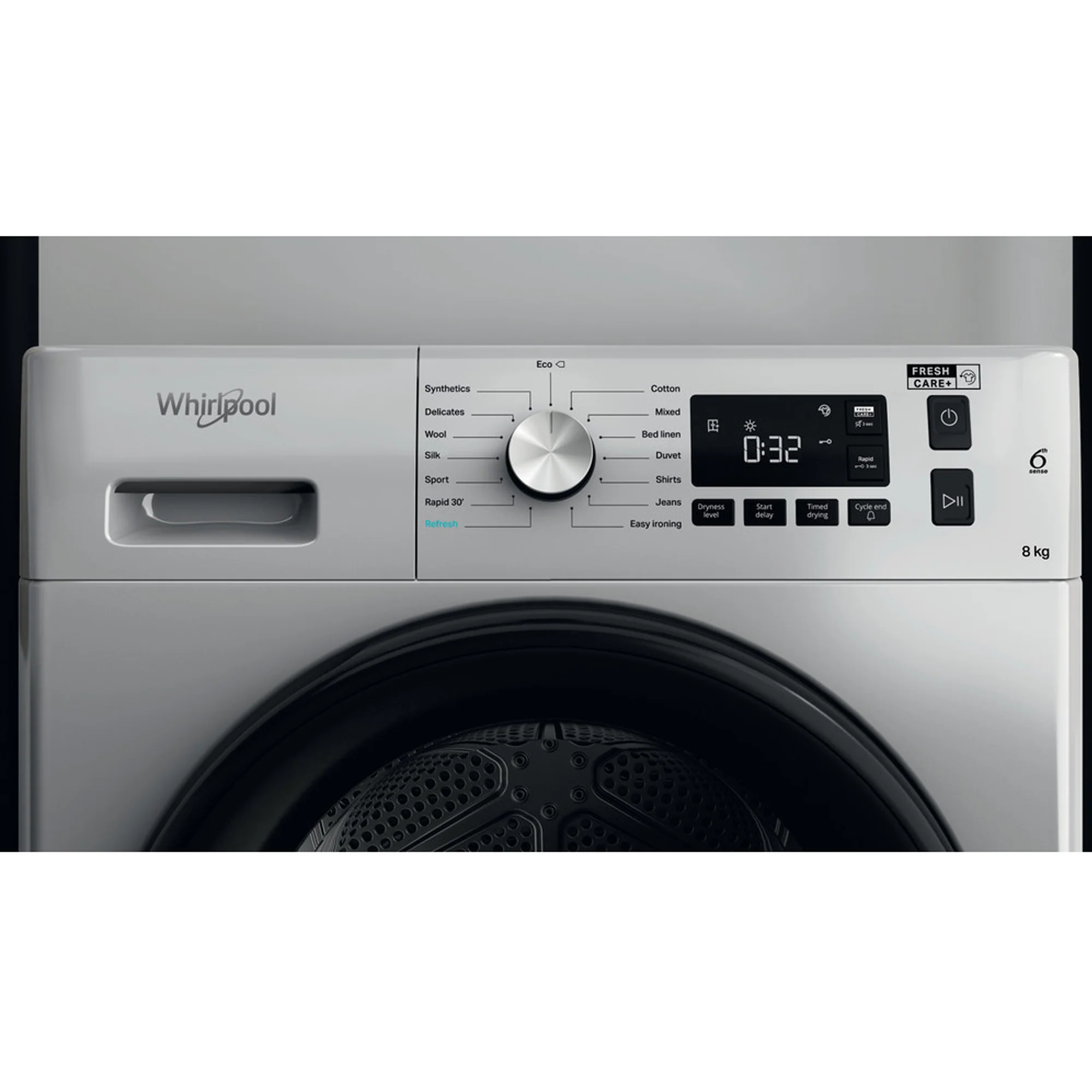Whirlpool 8.0kg Silver Freestanding Condenser Tumble Dryer - FFTCM118BSK - Image 3