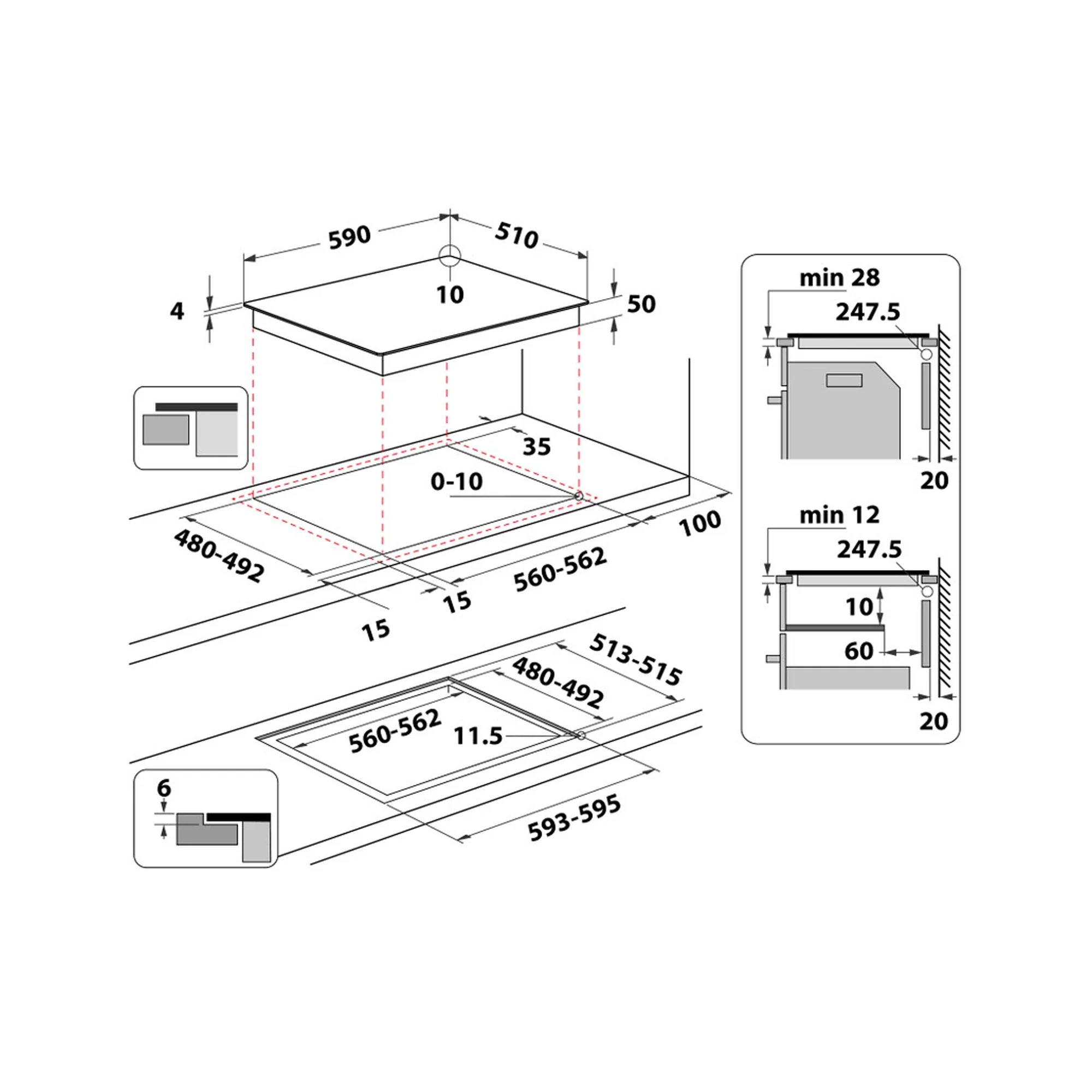 Whirlpool induction glass-ceramic hob - WS Q2160 NE - Image 7
