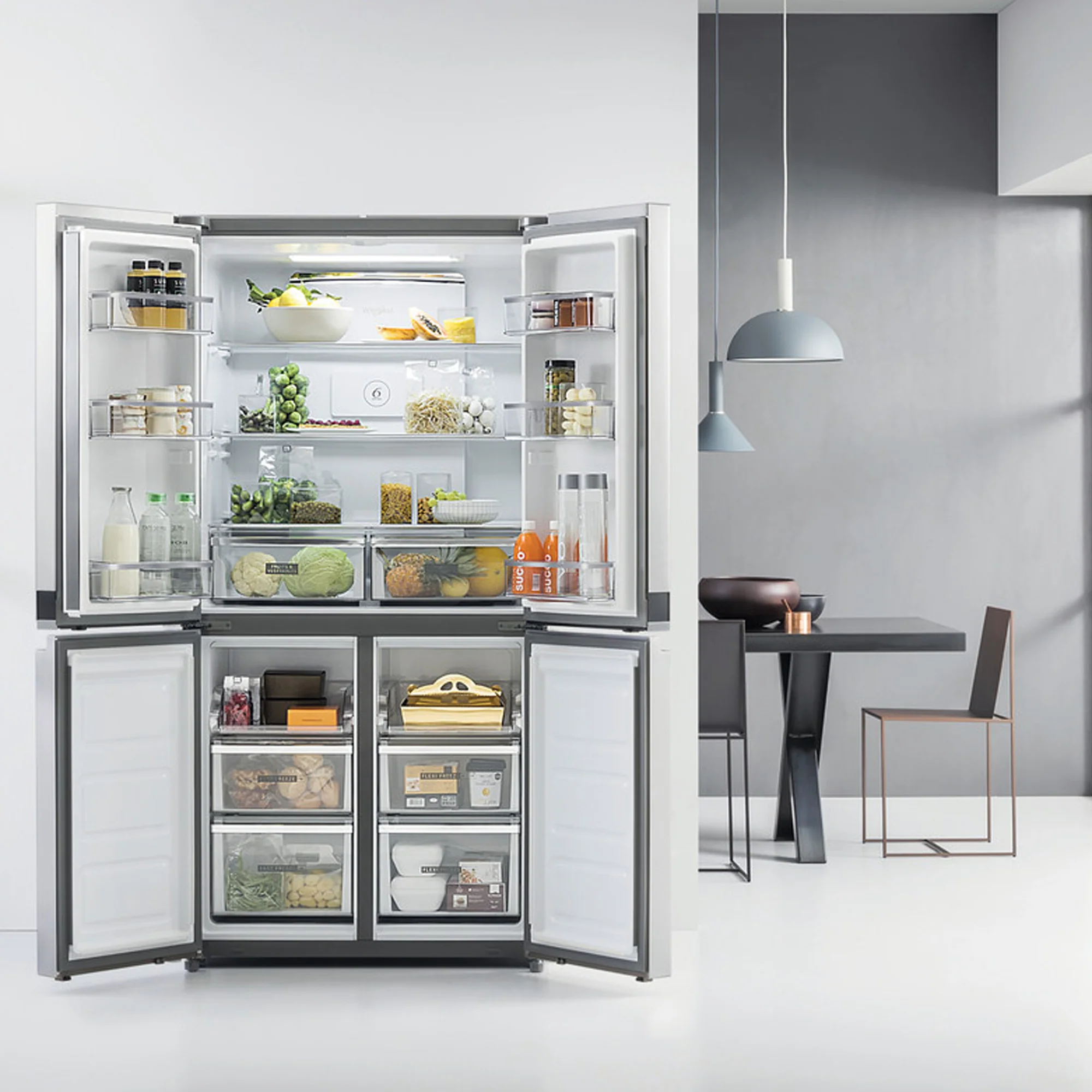 Whirlpool 591L 4 Door Inox Fridge - Image 4